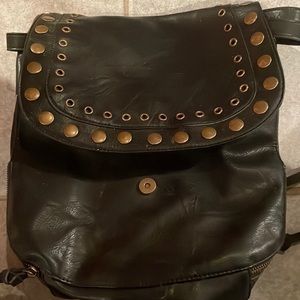 Black leather bag